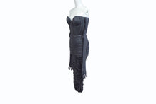 Load image into Gallery viewer, 新品未使用 AlexPerry アレックスペリー Iron Gray Strapless Sweetheart Ruched CrystalJersey Midi Dress ドレス グレー UK8 中古 4b003862