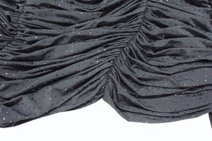 新品未使用 AlexPerry アレックスペリー Iron Gray Strapless Sweetheart Ruched CrystalJersey Midi Dress ドレス グレー UK8 中古 4b003862