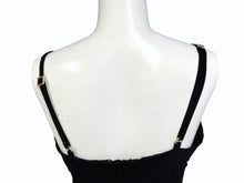 Load image into Gallery viewer, 極美品 AREA エリア ワンピース スケルトン スリット サスペンダードレス レーヨン シェル ナイロン RN#154562 ブラック ゴールド サイズM 中古 4b003864