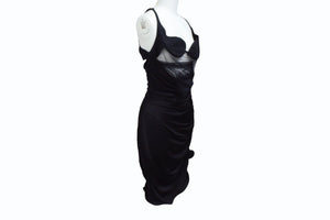 MUGLER ミュグレー ドレス ワンピース 23W1RO15346005 レーヨン サイズ 38 ブラック 黒 美品 中古 4b003865