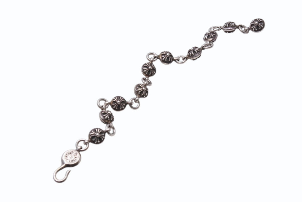 CHROME HEARTS クロムハーツ クロスボール ブレスレット #2 重量約66.1g 10LINK 全長約25.5cm 1991/.925刻印 シルバー95 美品 中古 4b003868 