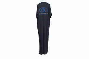 BALENCIAGA バレンシアガ Surfer Maxi T-Shirt Dress サーファー マキシ Tシャツ ドレス ワンピース フェードブラック サイズ1 784371 TPVM3 美品 中古 4b003874