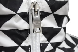 PRADA プラダ.トライアングルロゴ ナイロンパーカー ノーカラー ジャケット 29R115 ブラック ホワイト サイズ36 美品 中古 4b003877