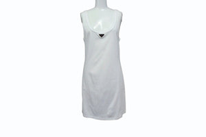 PRADA プラダ 23SS Ribbed Knit Jersey Dress リブニット ジャージー ドレス 33560C ホワイト サイズ42 美品 中古 4b003878
