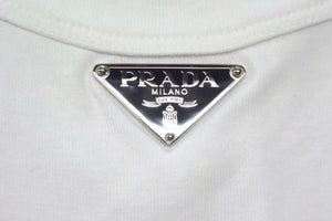 PRADA プラダ 23SS Ribbed Knit Jersey Dress リブニット ジャージー ドレス 33560C ホワイト サイズ42 美品 中古 4b003878