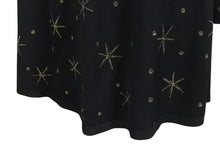 Load image into Gallery viewer, VALENTINO ヴァレンティノ ゴールドスター ドット刺繍 ニットミニワンピース 長袖 ブラック サイズS ゴールド 美品 中古 4b003879