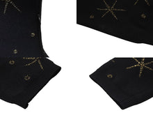 Load image into Gallery viewer, VALENTINO ヴァレンティノ ゴールドスター ドット刺繍 ニットミニワンピース 長袖 ブラック サイズS ゴールド 美品 中古 4b003879