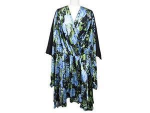 極美品 BALENCIAGA バレンシアガ ワンピース 花柄 575428 イタリア製 レーヨン シルク ブラック マルチカラー サイズ40 中古 4b003883