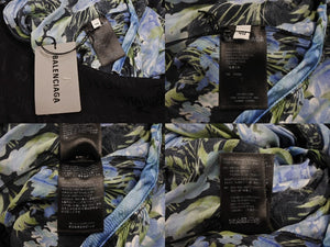 極美品 BALENCIAGA バレンシアガ ワンピース 花柄 575428 イタリア製 レーヨン シルク ブラック マルチカラー サイズ40 中古 4b003883