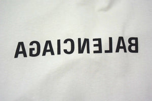 BALENCIAGA バレンシアガ 24SS Mirror Logo Oversized T-Shirt ミラーロゴ ダメージ加工 オーバーサイズ Tシャツ ホワイト サイズ2 739028 美品 中古 4b003884