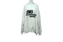 Load image into Gallery viewer, BALENCIAGA バレンシアガ ハンド ドロー BB アイコン フーディー ラージフィット ホワイト サイズXS 620947 TNVQ1 9040 美品 中古 4b003886