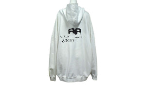 BALENCIAGA バレンシアガ ハンド ドロー BB アイコン フーディー ラージフィット ホワイト サイズXS 620947 TNVQ1 9040 美品 中古 4b003886