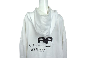 BALENCIAGA バレンシアガ ハンド ドロー BB アイコン フーディー ラージフィット ホワイト サイズXS 620947 TNVQ1 9040 美品 中古 4b003886