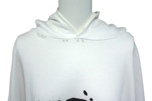 BALENCIAGA バレンシアガ ハンド ドロー BB アイコン フーディー ラージフィット ホワイト サイズXS 620947 TNVQ1 9040 美品 中古 4b003886