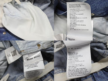 Load image into Gallery viewer, MIU MIU ミュウミュウ 21年 コットン ウエストギャザー テーパード アイコニックデニムジーンズ GWP299 1SXP ブルー サイズ28 美品 中古 4b003889