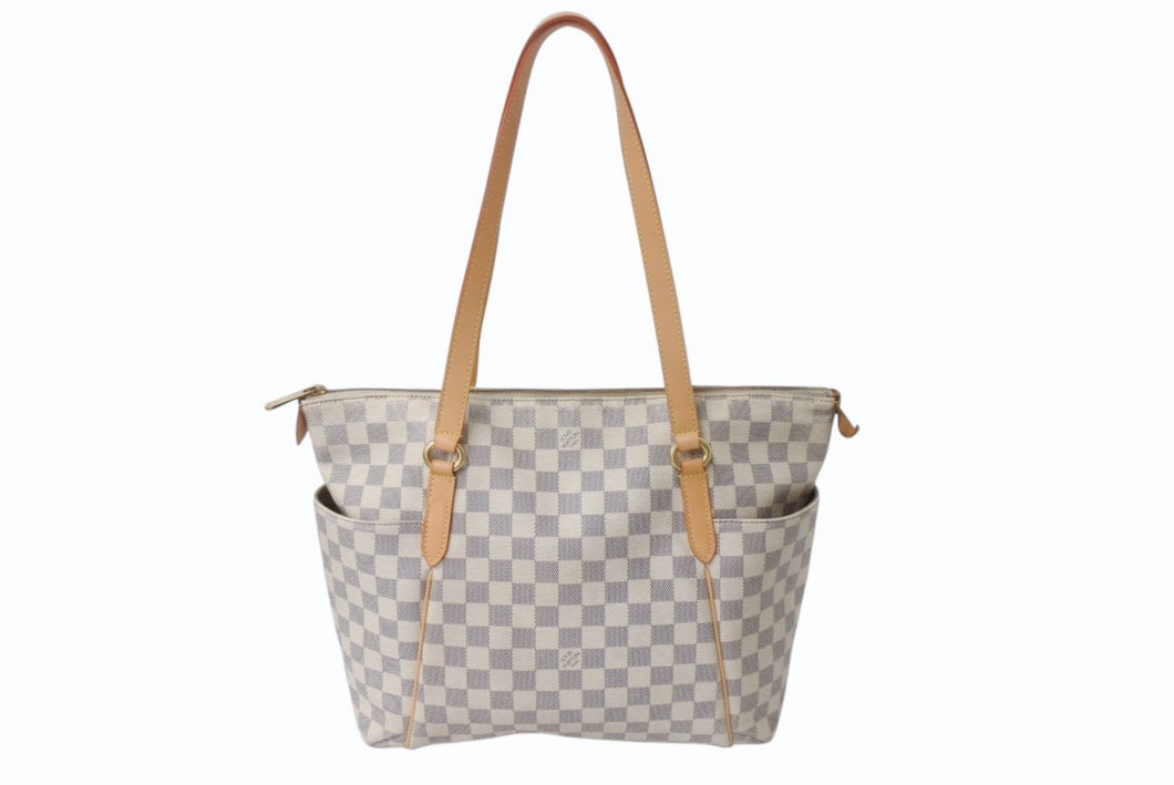 LOUIS VUITTON ルイヴィトン トートバッグ N41280 トータリーPM ダミエアズールキャンバス アズール ゴールド 美品 中古 4b003893