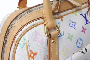 LOUIS VUITTON ルイヴィトン プリシラ ハンドバッグ M40096 モノグラム マルチカラー ホワイト 村上隆 美品 中古 4b003894