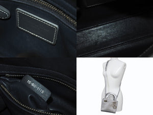 Christian Dior クリスチャンディオール LADY DIOR レディディオール マイクロカナージュ ミニ 2WAYバッグ M0550PSKC シルバー 美品 中古 4b003895