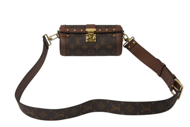 極美品 LOUIS VUITTON ルイヴィトン モノグラム パピヨン トランク M57835 ショルダーバッグ ブラウン ゴールド金具 中古 4b003896