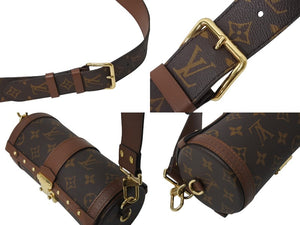 極美品 LOUIS VUITTON ルイヴィトン モノグラム パピヨン トランク M57835 ショルダーバッグ ブラウン ゴールド金具 中古 4b003896