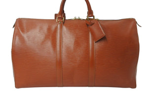 LOUIS VUITTON ルイヴィトン エピ キーポル50 ボストンバッグ ハンドバッグ M42968 エピレザー ブラウン ゴールド金具 美品 中古 4b003897