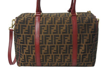 Load image into Gallery viewer, 極美品 FENDI フェンディ 2WAY ハンドバッグ ショルダーバッグ ズッカ柄 キャンバス レザー ブラウン ゴールド金具 中古 4b003898