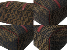 Load image into Gallery viewer, 極美品 FENDI フェンディ 2WAY ハンドバッグ ショルダーバッグ ズッカ柄 キャンバス レザー ブラウン ゴールド金具 中古 4b003898