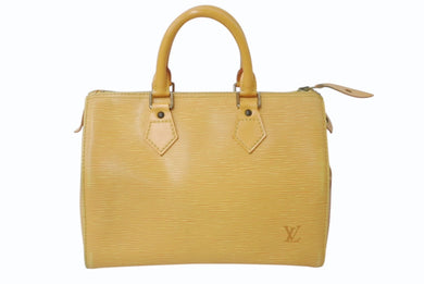 LOUIS VUITTON ルイヴィトン スピーディ25 ハンドバッグ ボストンバッグ M43019 エピレザー イエロー ゴールド金具 美品 中古 4b003899