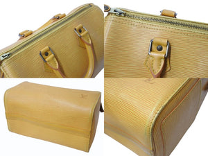 LOUIS VUITTON ルイヴィトン スピーディ25 ハンドバッグ ボストンバッグ M43019 エピレザー イエロー ゴールド金具 美品 中古 4b003899