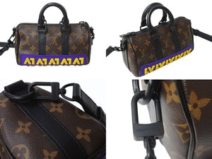 極美品 LOUIS VUITTON ルイヴィトン キーポルXS ハンドバッグ M45788 モノグラムマカサー ブラック ブラウン パープル イエロー 中古 4b003900