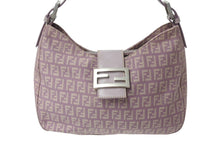 Load image into Gallery viewer, FENDI フェンディ マンマバケット ホーボー ワンショルダーバッグ 8BR036 ズッキーノ柄 キャンバス レザー パープル 美品 中古 4b003902