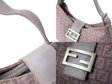Load image into Gallery viewer, FENDI フェンディ マンマバケット ホーボー ワンショルダーバッグ 8BR036 ズッキーノ柄 キャンバス レザー パープル 美品 中古 4b003902