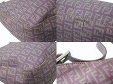 Load image into Gallery viewer, FENDI フェンディ マンマバケット ホーボー ワンショルダーバッグ 8BR036 ズッキーノ柄 キャンバス レザー パープル 美品 中古 4b003902