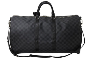 極美品 LOUISVUITTON ルイヴィトン キーポルバンドリエール55 ボストンバッグ N41413 ダミエグラフィット キャンバス ブラック 中古 4b003905
