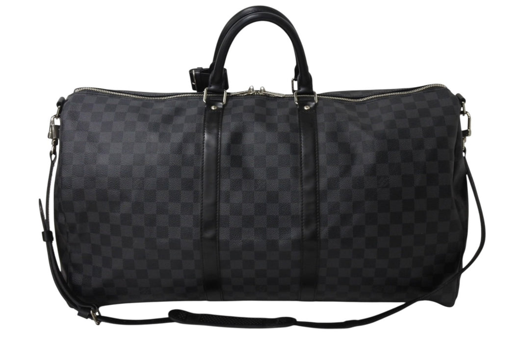 極美品 LOUISVUITTON ルイヴィトン キーポルバンドリエール55 ボストンバッグ N41413 ダミエグラフィット キャンバス ブラック 中古 4b003905