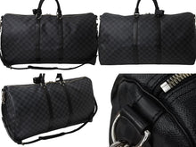 Load image into Gallery viewer, 極美品 LOUISVUITTON ルイヴィトン キーポルバンドリエール55 ボストンバッグ N41413 ダミエグラフィット キャンバス ブラック 中古 4b003905