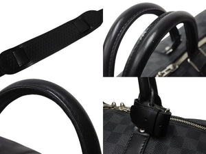 極美品 LOUISVUITTON ルイヴィトン キーポルバンドリエール55 ボストンバッグ N41413 ダミエグラフィット キャンバス ブラック 中古 4b003905