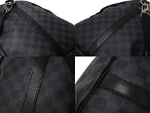 Load image into Gallery viewer, 極美品 LOUISVUITTON ルイヴィトン キーポルバンドリエール55 ボストンバッグ N41413 ダミエグラフィット キャンバス ブラック 中古 4b003905