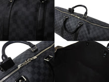 Load image into Gallery viewer, 極美品 LOUISVUITTON ルイヴィトン キーポルバンドリエール55 ボストンバッグ N41413 ダミエグラフィット キャンバス ブラック 中古 4b003905