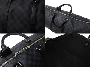 極美品 LOUISVUITTON ルイヴィトン キーポルバンドリエール55 ボストンバッグ N41413 ダミエグラフィット キャンバス ブラック 中古 4b003905