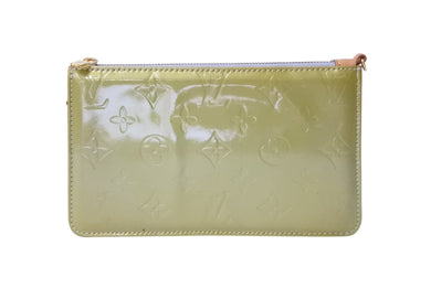 LOUIS VUITTON ルイヴィトン モノグラム ヴェルニ レキシントン ハンドバッグ アクセサリーポーチ M91011 グリーン 良品 中古 4b003908