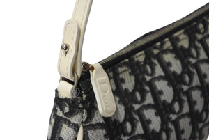 Christian Dior クリスチャンディオール サドルポーチ ワンショルダーバッグ トロッター柄 ブラック アイボリー 2002年製 美品 中古 4b003910