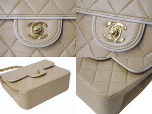 CHANEL シャネル ミニマトラッセ17 Sフラップ Sチェーンショルダーバッグ 1番台 ココマーク ラムスキン ベージュ 美品 中古 4b003911