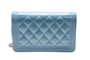 極美品 CHANEL シャネル ボーイシャネル チェーンウォレット ショルダーバッグ A80287 24番台 キャビアスキン ココマーク 中古 4b003912