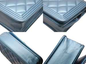 極美品 CHANEL シャネル ボーイシャネル チェーンウォレット ショルダーバッグ A80287 24番台 キャビアスキン ココマーク 中古 4b003912