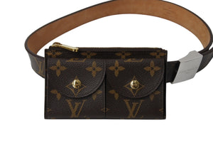 LOUIS VUITTON ルイヴィトン モノグラム サンチュール ポシェット デュオ 80cm ベルト ウエストポーチ M9836W ブラウン 美品 中古 4b003913