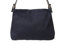 Load image into Gallery viewer, FENDI フェンディ マンマバケット ワンショルダーバッグ デニム レザー ネイビー シルバー金具 美品 中古 4b003916
