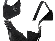 Load image into Gallery viewer, FENDI フェンディ マンマバケット ホーボー ワンショルダーバッグ 8BR036 ズッキーノ柄 キャンバス レザー ブラック 美品 中古 4b003917