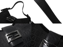 Load image into Gallery viewer, FENDI フェンディ マンマバケット ホーボー ワンショルダーバッグ 8BR036 ズッキーノ柄 キャンバス レザー ブラック 美品 中古 4b003917