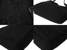 Load image into Gallery viewer, FENDI フェンディ マンマバケット ホーボー ワンショルダーバッグ 8BR036 ズッキーノ柄 キャンバス レザー ブラック 美品 中古 4b003917